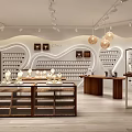 Modern Chris Store Interior Design With Elegant Display Shelves Counters And Lighting 3d model