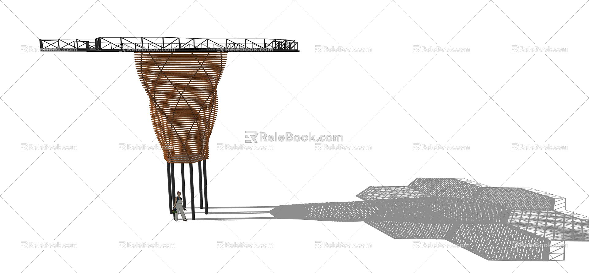 Modern Pavilion Structure Honeycomb Landscape Pavilion model