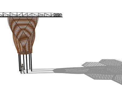 Modern Pavilion Structure Honeycomb Landscape Pavilion model