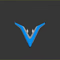 Modern Blue Aircraft Model With V Shaped Wings And Twin Engines