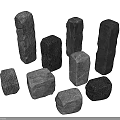 Natural Rockery Stones With Various Shapes Gray And Black Textured Surfaces