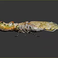 Insect Shaped Decorative Furniture Piece With Yellow Brown Pattern And Transparent Top