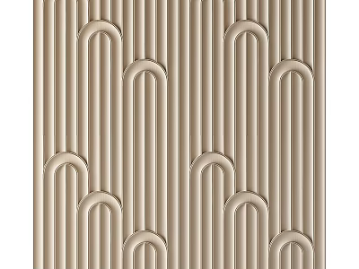 Decorative Beige Panels With Vertical Stripes Arched Patterns For Modern Interior Design 3d model