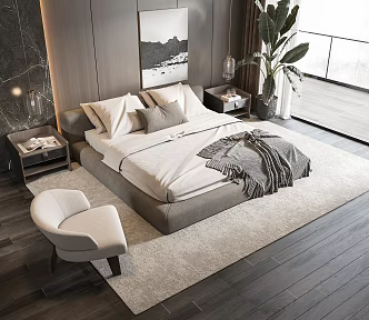 Double bed 3d model