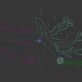 2D Branch Trunk Flower Branch Silhouette 3d model