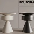 Poliform Modern Side Tables With White And Black Stylish Round Design 3d model