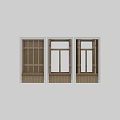 Wooden Modern Casement Window With Double Sashes And Decorative Side Shutters Design