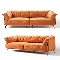 Leather double sofa Modern double sofa 3d model