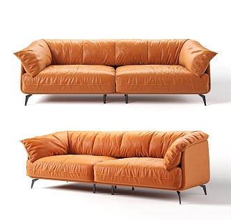 Leather double sofa Modern double sofa 3d model