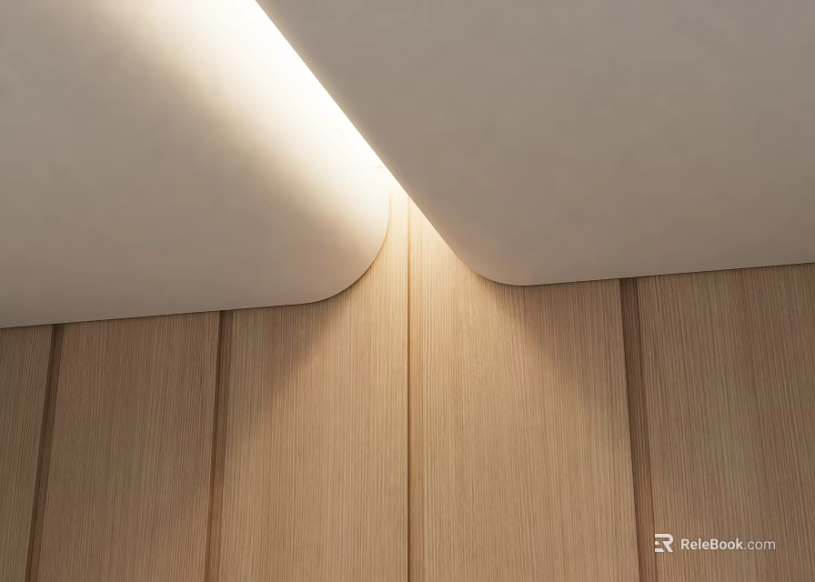 Modern Ceiling Design with Soft Lighting and Wooden Flooring Interior 3d model