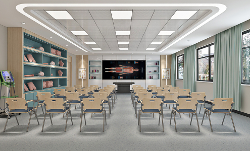 Modern classroom imaging anatomy training room 3d model