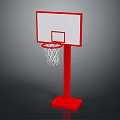 Red Frame White Backboard Basketball Hoop Sports Equipment With Stable Base Structure
