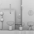 Modern Lighting Combinations With Glass Pendant And Metal Table Lamps For Interior Decor