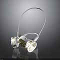 Weapon Themed Tactical Gas Mask With White And Gold Filter Canisters And Adjustable Strap Design