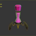Modern Pink Decorative Equipment With Black Winged Base And Unique Design