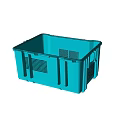 Blue Durable Plastic Storage Basket Featuring Ventilated Design for Home Organization