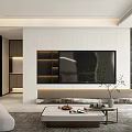 Modern Living Room Interior With TV Wall Lighting Sofa And Coffee Table 3d model