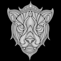 Wooden Lion Head Carved Wall Decor With Multicolored Wood Grain And Detailed Facial Features