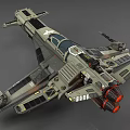 Futuristic Sci Fi Military Spaceship Model With Detailed Armor And Cockpit