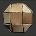 Handmade Brown Cardboard Geometric Polyhedron Craft Model Assembled Structure 3d model