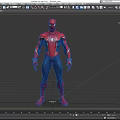 Spider Man Character In Red And Blue Costume With Spider Emblem And Gloves