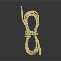 Beige Twisted Rope In Knotted Coiled Shape On Dark Background