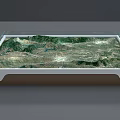 Commercial Terrain Model Display Equipment With Glass Top And Detailed Landscape Texture