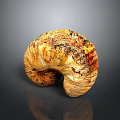 Decorative Ornament Set with Spiral Shape Textured Surface and Yellow Brown Orange Hues