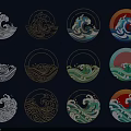 Colorful Circular Wall Decor With Various Wave Patterns And Artistic Designs