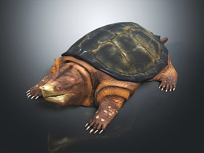 Realistic Turtle 3D Render With Detailed Shell Textured Limbs And Lifelike Features 3d model