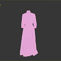 Elegant Vintage Lace Long Dress With Three Quarter Sleeves And Pleated Design