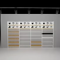 Modern Display Shelf Design With Multiple Storage Compartments And Wooden Shelves