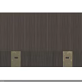 Dark Colored Vertical Striped Background Wall With Two Gold Square Decorations At The Bottom 3d model