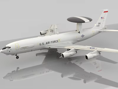 U S Air Force Fighter Jet Model With Disc Radar System White Body And Engines 3d model