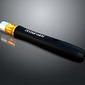Black Cylindrical Household Handheld Device with Lightning Fast Text and Yellow White Top