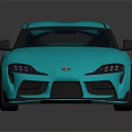 Blue Toyota Sports Car With Sleek Modern Exterior And Reflective Surface