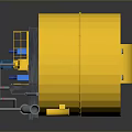 Yellow Industrial Mixing Equipment With Metal Structure Support Frame And Blue Components
