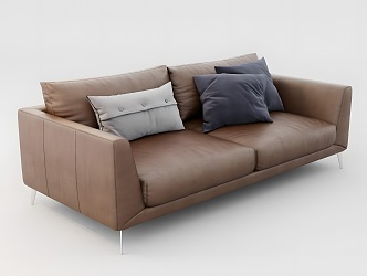 Modern Leisure Sofa Modern Leisure Sofa Living Room Sofa Double Sofa Simple Home Furniture Leather Sofa Pillow 3d model