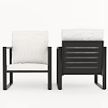 Stylish Single Sofa in Modern Design with Fabric Upholstery and Black Metal Legs