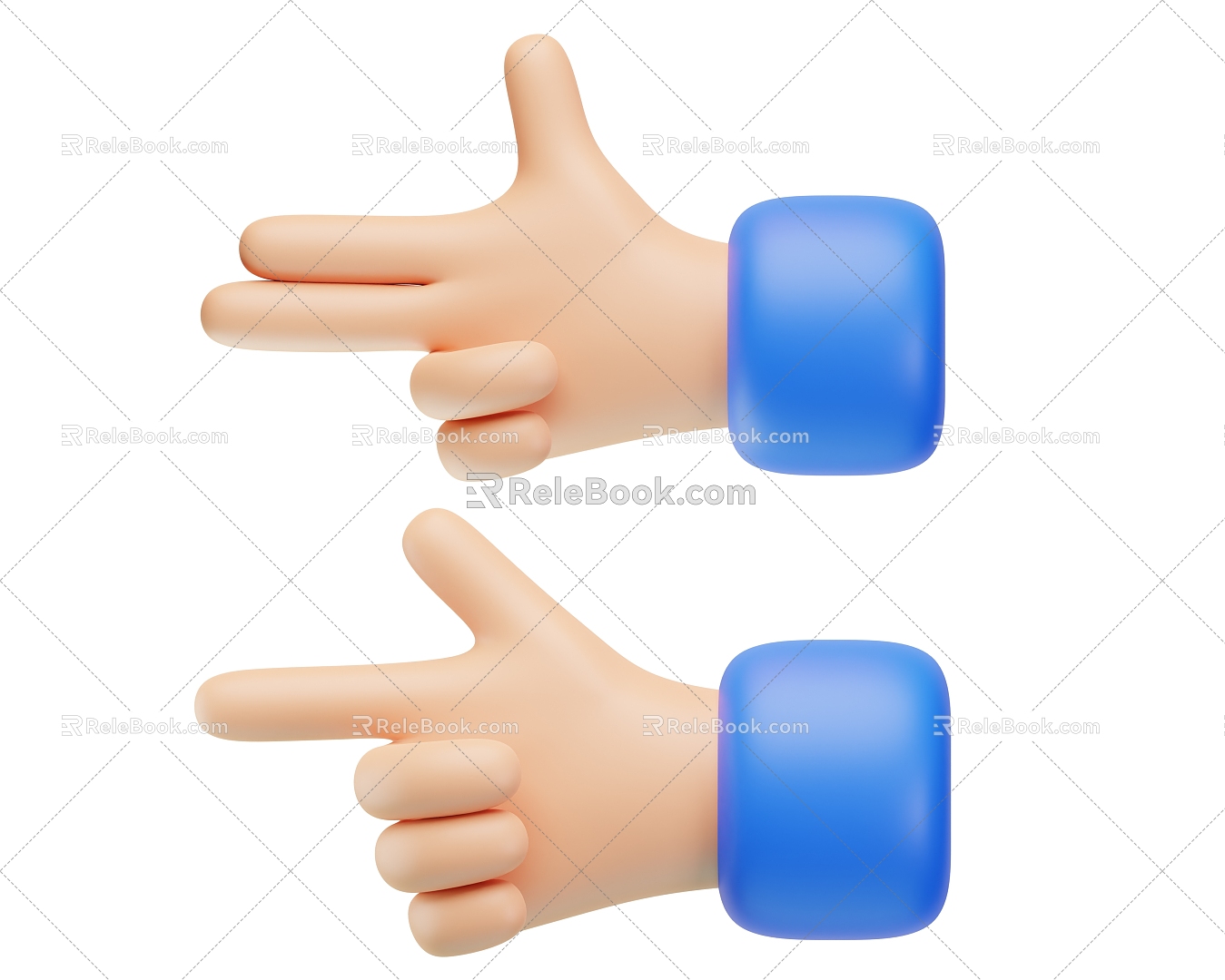 Modern cartoon small hand cartoon gesture hand 3d model