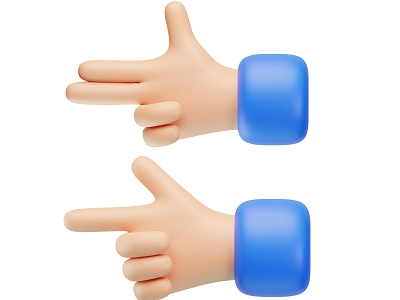 Modern cartoon small hand cartoon gesture hand 3d model