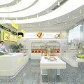 Modern Dessert Shop Interior With Glass Display Cases Fresh Cakes Pastries Bright Lighting And Staff