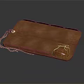Brown Leather Storage Tray With Compartments Small Pouch And Rope Decoration Detail