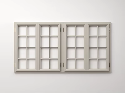 Elegant Light Gray Grid Curtain Design For White Background Window Decoration 3d model