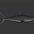 Detailed Blue Gray Shark With Red Mouth Accents 3D Rendered On Dark Gradient Background