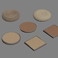 Assorted Round And Square Textured Mats In Neutral Tones For Home Decor