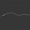 Sharp Throwing Weapon With Metal Chain Pointed Tip And Silver Design