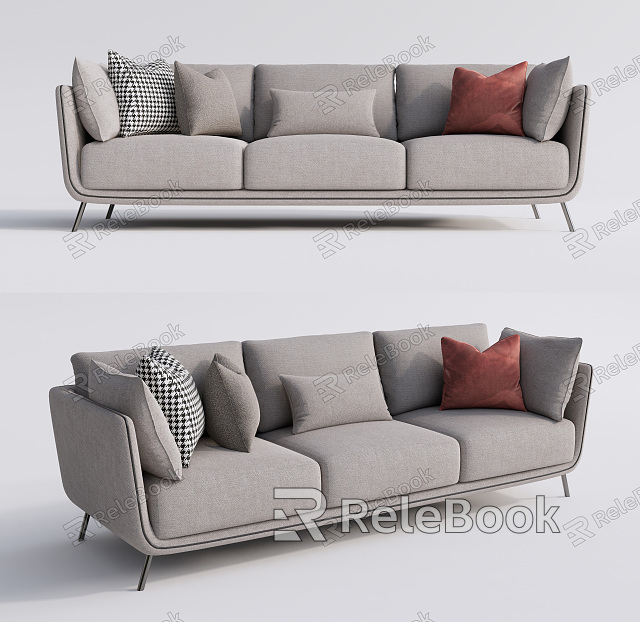 Modern three-person sofa sofa sofa double sand model