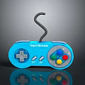 Blue Super Nintendo Game Controller With Retro Design And Colorful Buttons