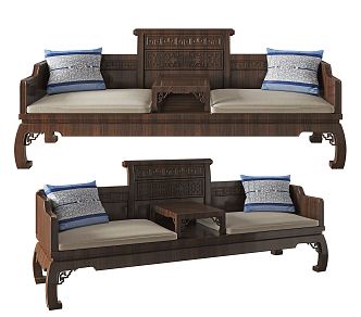 New Chinese-style Lohan Bed Sofa 3d model